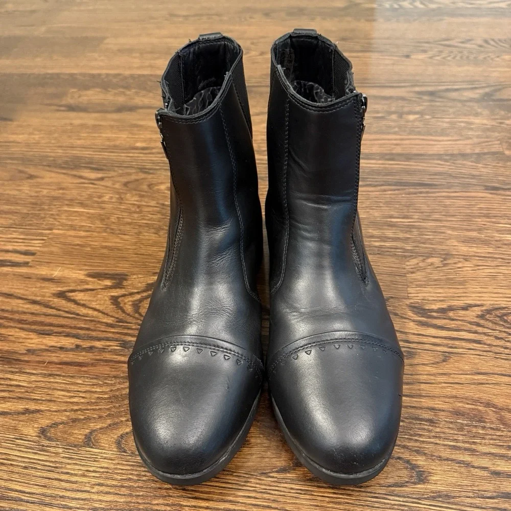 Kerrits Cascadia Waterproof Paddock Boots‎ Sz 10 Black Leather Side Zip